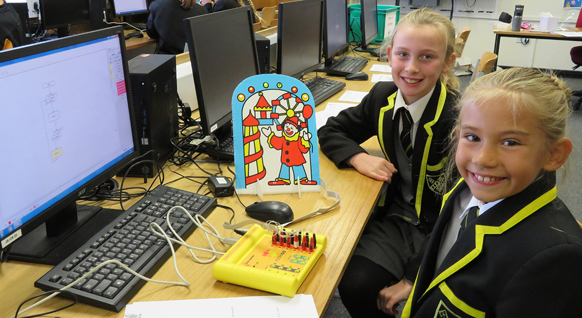 Pupils build up their technological skills in an ICT lesson
