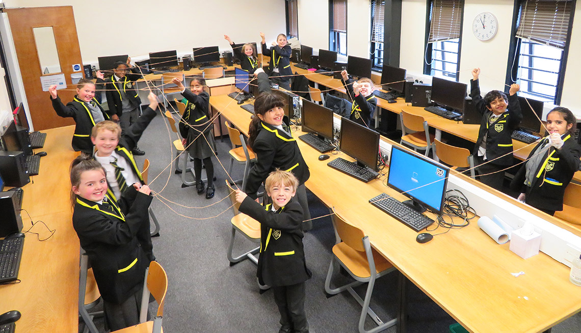 Year 4 pupils in the Computer room