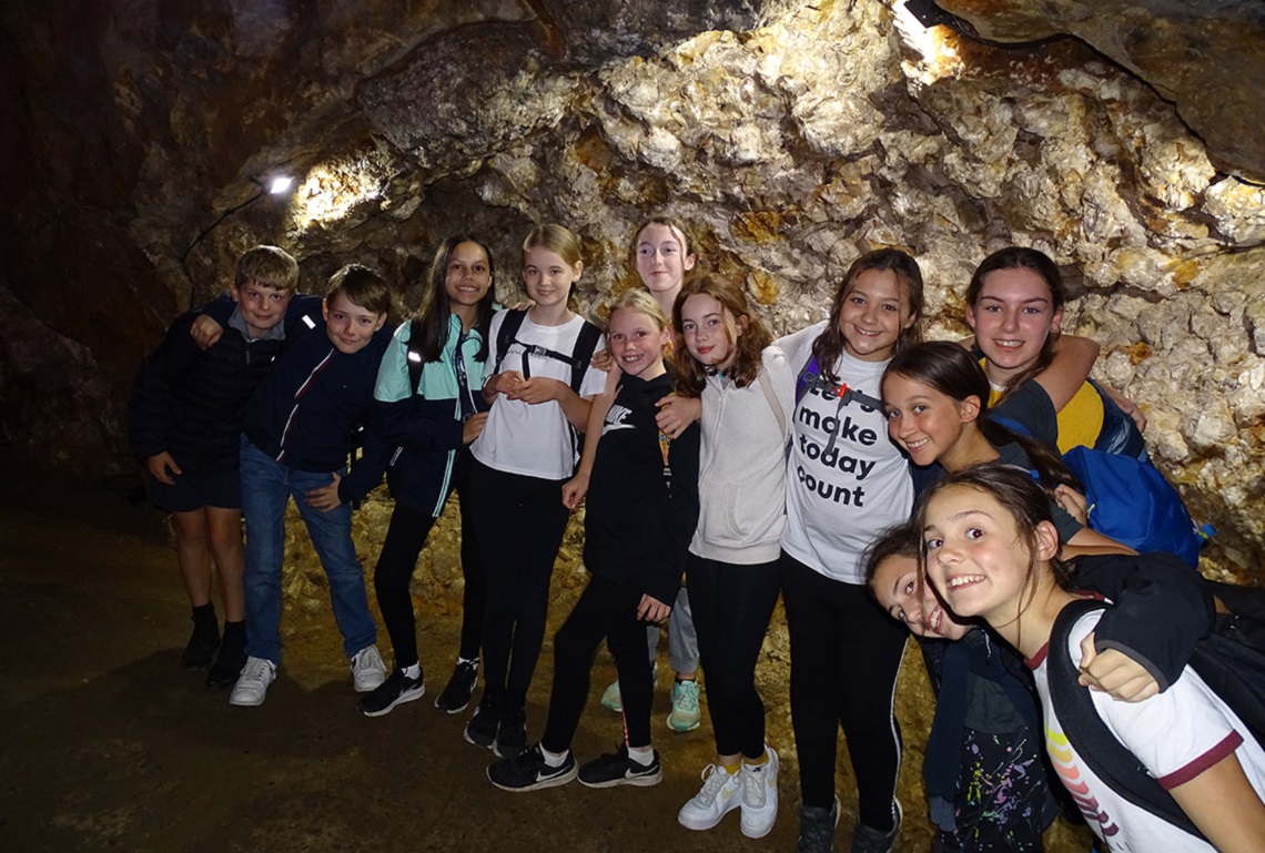 First Year Residential 2021 - pupils in cave