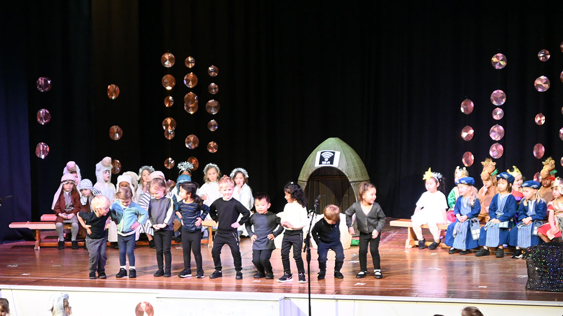 Pupils dancing during the 2021 EYFS Nativity