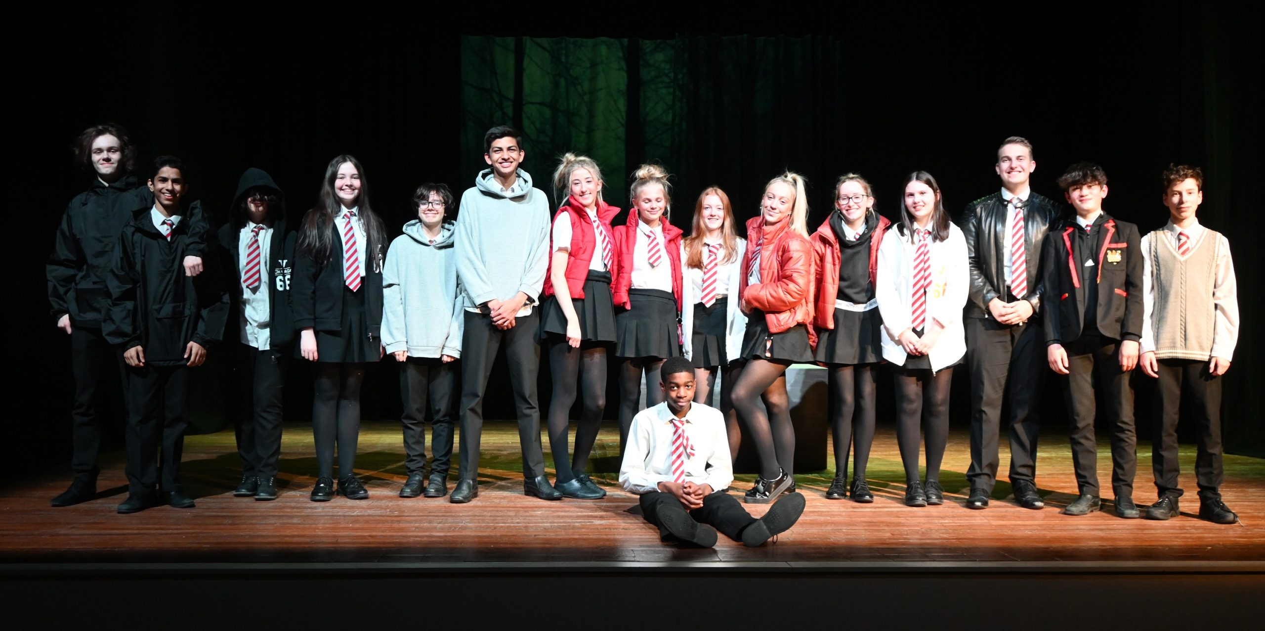 The cast of the Fourth Year GCSE Drama - ‘DNA’ by Dennis Kelly