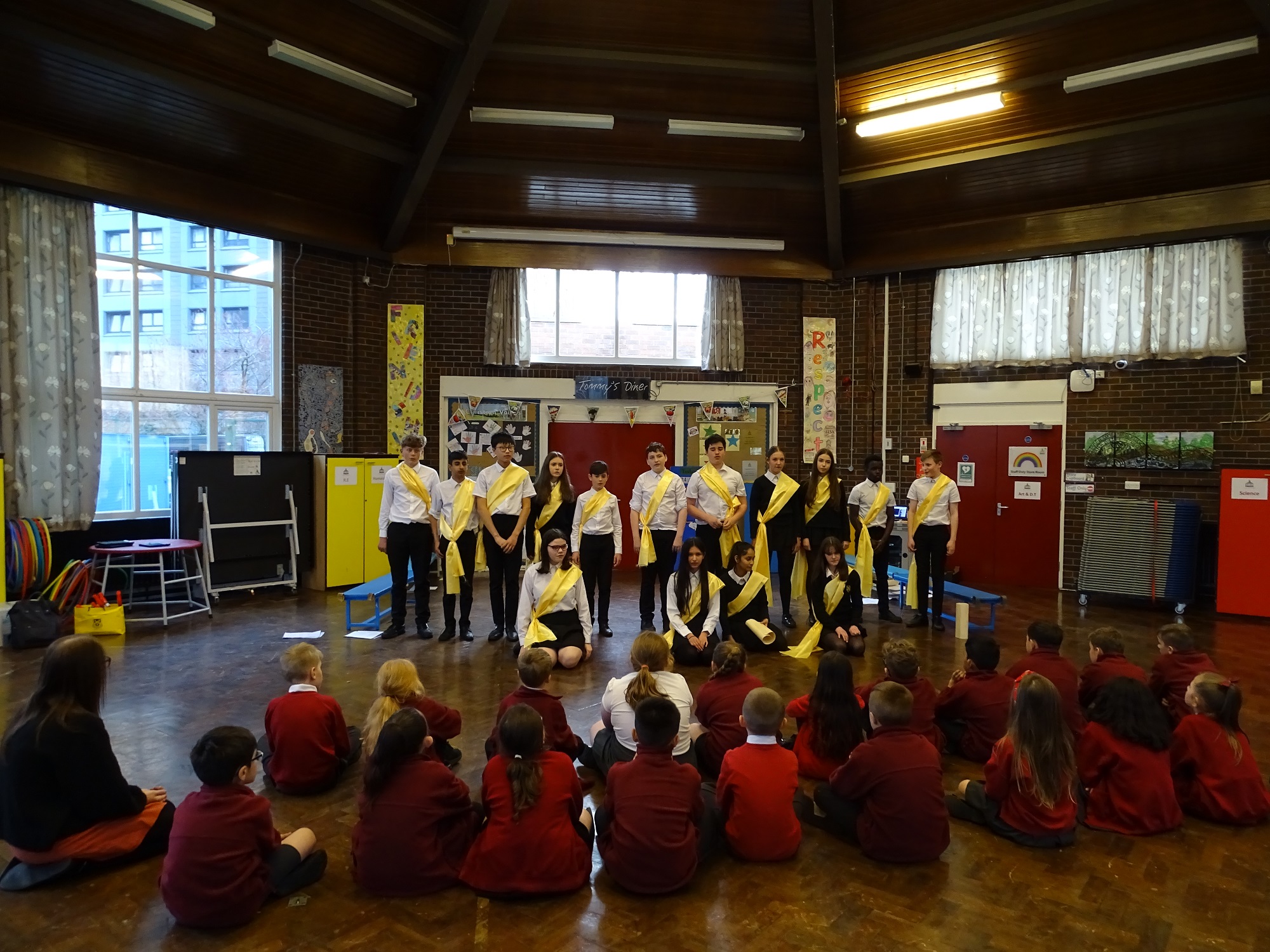 Pupils get involved in a Drama workshop at St Thomas’ C of E Primary School