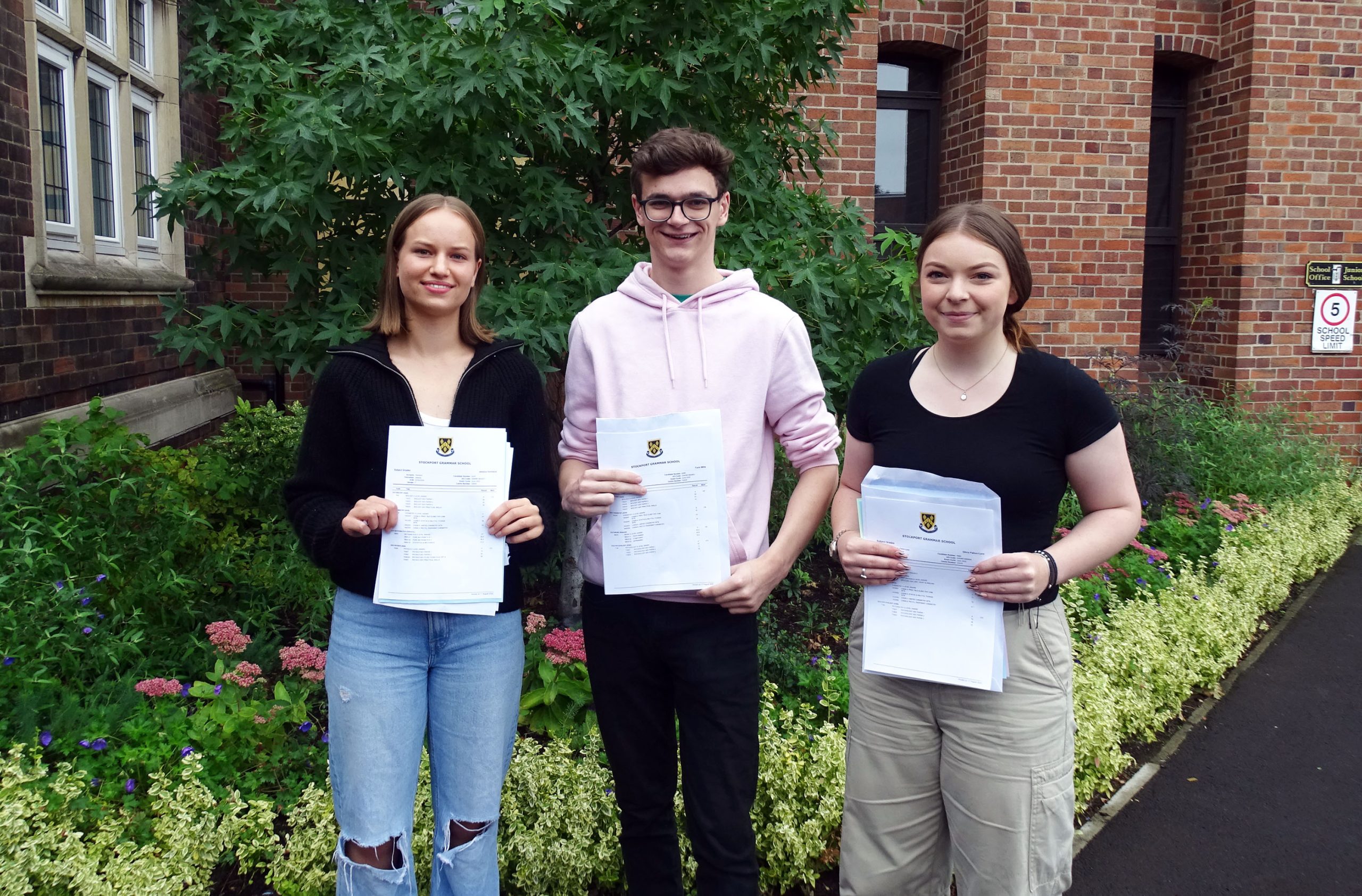 Students with their 2022 A-level results