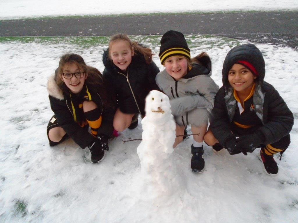 Pupils build a snowman at Year Five STEM Club