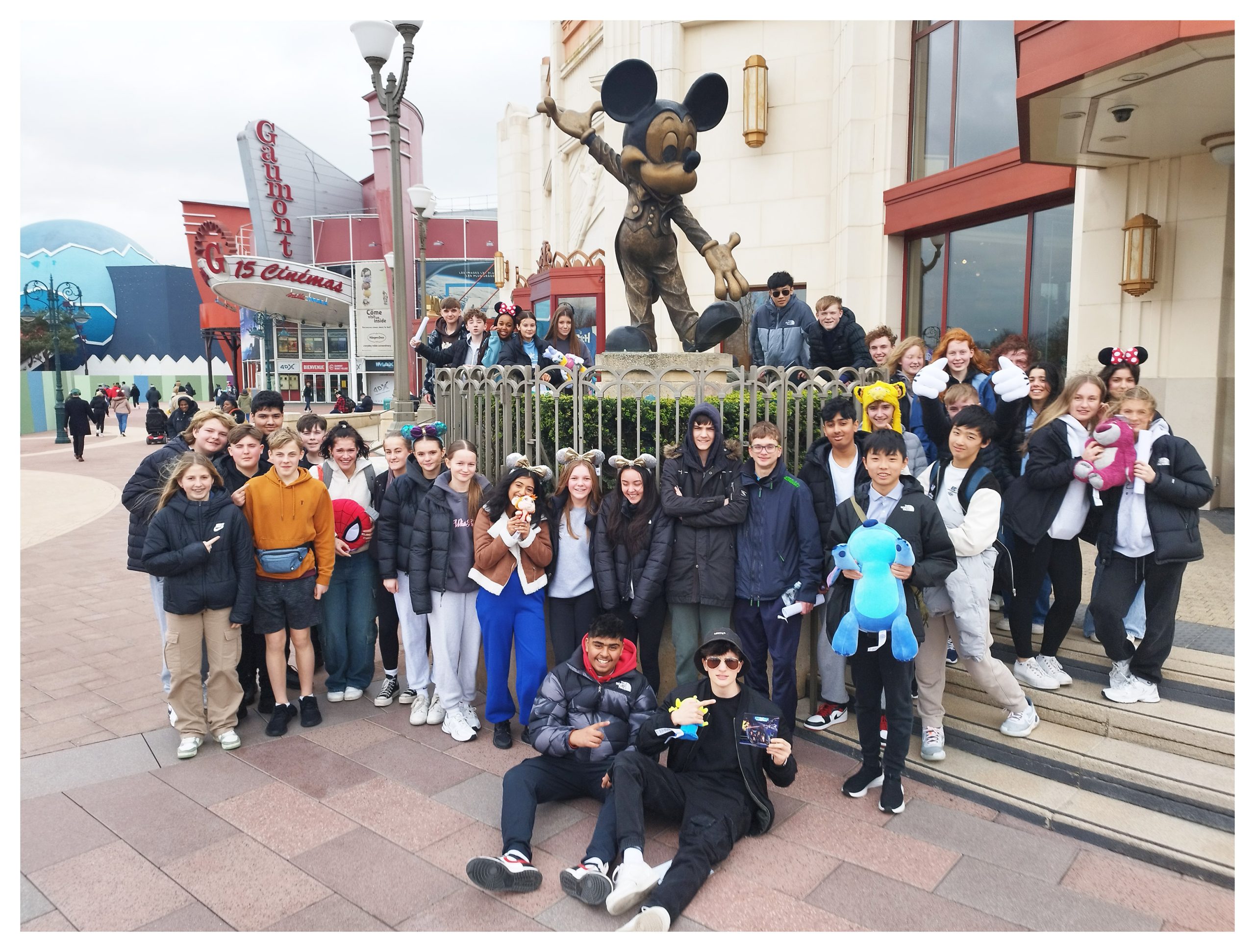 Pupils pose for a picture during the 2024 Maths trip to Disneyland Paris